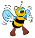 Flying bee image in a scrolling marquee